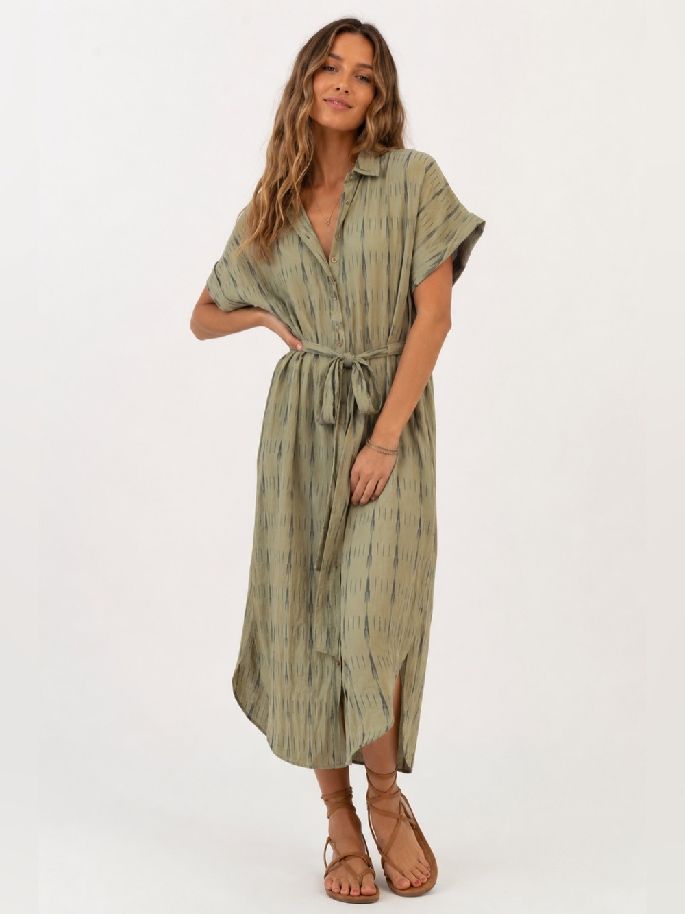 Jen’s Pirate Booty Sunfair Dress in Ikat Yucca S